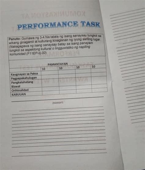 Tavoyaumox Performance Task Panuto Gumawa Ng Na Talata Ng Isang Sanaysay Tungkol Sa Wikang