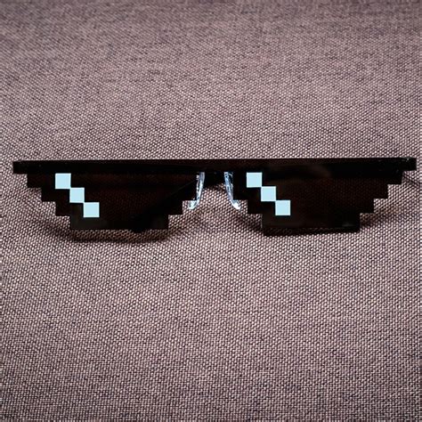 Deal With It Glasses Thug Life Minecraft Men Women Sunglasses Black Mosaic 8 Bit Pixel Glasses