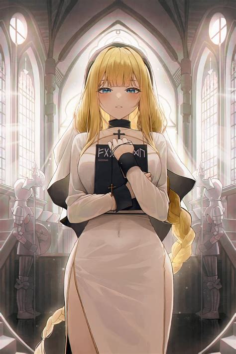 Wallpaper Anime Girls Nuns Nun Outfit Blonde Braids Blue Eyes My XXX Hot Girl