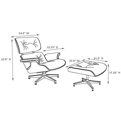 Mid-Century Plywood Lounge Chair and Ottoman - 100% Aniline Leather