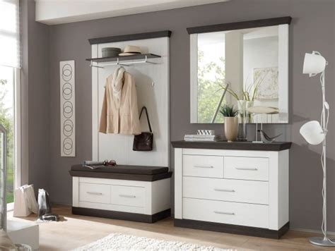 Den flur gestalten mit einer kreativen garderobe? Siena Flur Garderobe Set 214cm pinie weiß wenge Sitzbank 4 ...