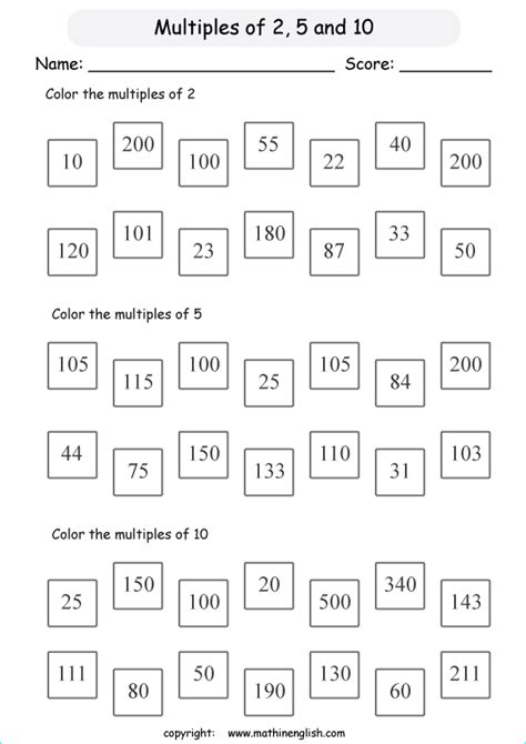 Printable primary math worksheet for math grades 1 to 6 based on the