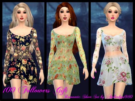 Sheer Romantic Dress At Amberlyn Designs Sims 4 Updates