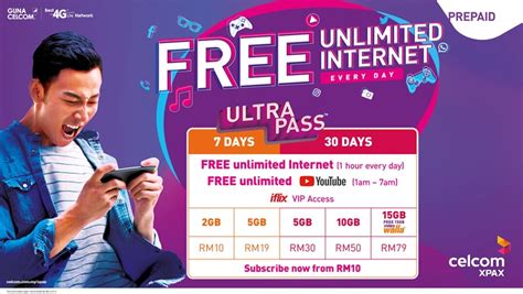 Get unlimited call & uncapped internet speed with malaysia's best prepaid data plan. Celcom Xpax is offering prepaid customers FREE unlimited ...