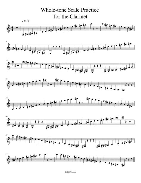 Bb Whole Tone Scale Practice Ii For Clarinet Sheet Music For Clarinet
