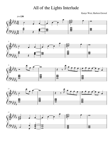 The list of free notes is constantly updated, mainly represented by the arrangements of the piano. All of the Lights Interlude sheet music for Piano download free in PDF or MIDI