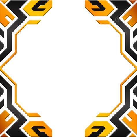 Abstract Black And Yellow Gaming Border Frame Template Design Game