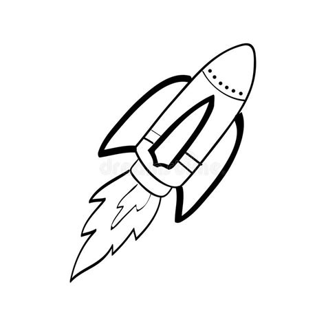 Rocket Spaceship Draw Stock Illustration Illustration Of
