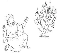 moses burning bush coloring page w/ verse Bijbel kleurplaten, Bijbel