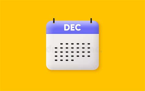 December Month Icon Event Schedule Dec Date Calendar Date 3d Icon