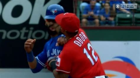 Cbssportsnetwork Odor Punches Bautista In Face Video