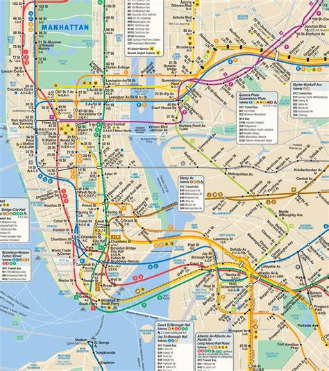 NYC Bus And Subway Maps MTA Subway Bus Map New York USA