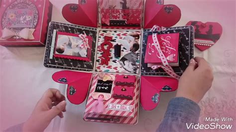 Gift ideas for boyfriend handmade. Diy gift handmade explosion box anniversary theme - YouTube
