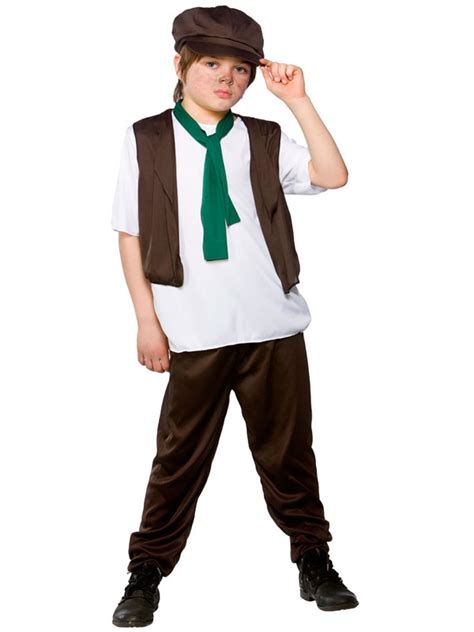 Victorian Poor Boy Fancy Dress Costume Oliver Twist Kids Childs Outfit