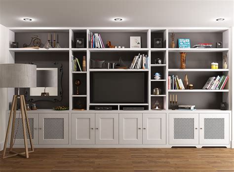 London is a modern pantry shelving unit for kitchens and open spaces made of metal and wood, customisable measurements and many accessories to choose from. 15 Best Bookcases With Tv Space