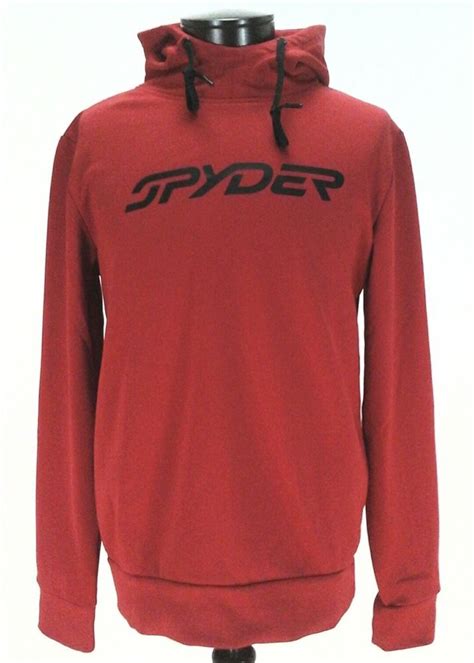 Spyder Hoodie Jacket Sweatshirt Redblack Logo Dryweb Mens Pullover