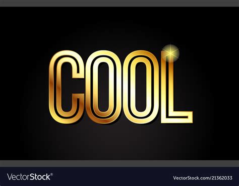 Cool Word Text Typography Gold Golden Design Logo Vector Image