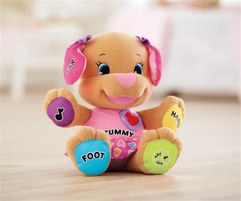 FP Laugh & Learn Love to Play Puppy baby plush English musical toy Pink Dogin Stuffed & Plush