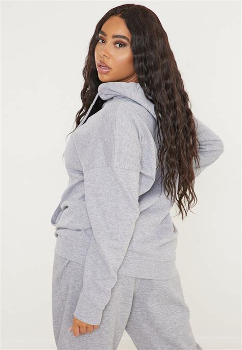 Plus Size Gray Basic Hoodie Missguided