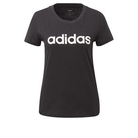 Adidas T Shirts Essentials Linear Logo Femme Noir