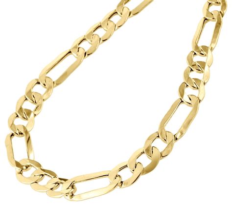Jewelry For Less Mens Real 10k Yellow Gold Figaro Chain 10mm Necklace