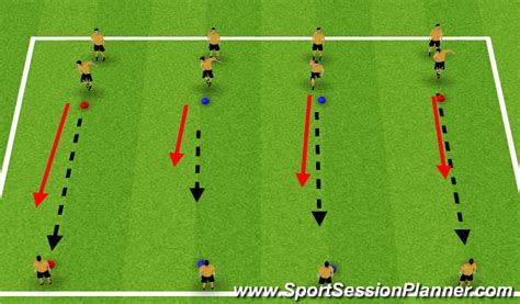 Footballsoccer Line Drill Pass And Move Technical Passing