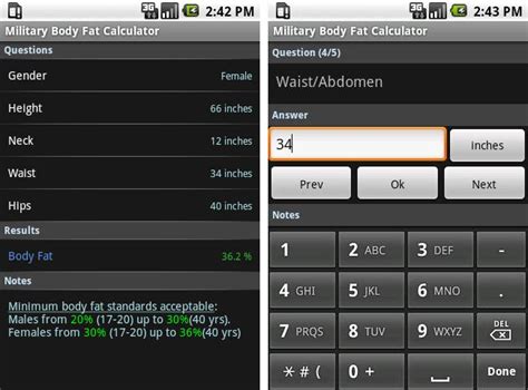Army Body Fat Calculator Army