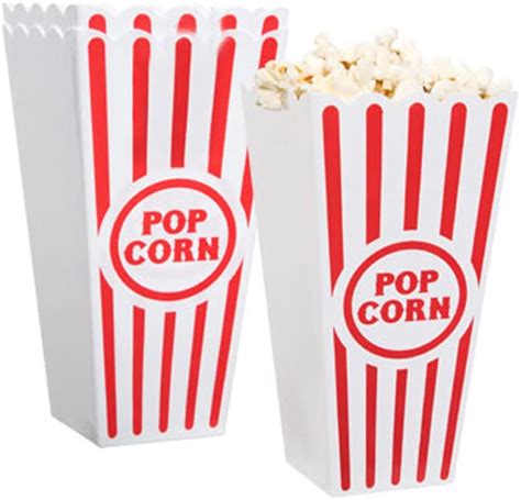 Novelty Place Plastic Red And White Striped Classic Popcorn Containers