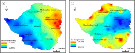 A Relative Humidity And B Air Temperature °c For Zimbabwe