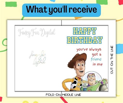 Printable Birthday Card For Kids Toy Story Birthday Card Printable Toy