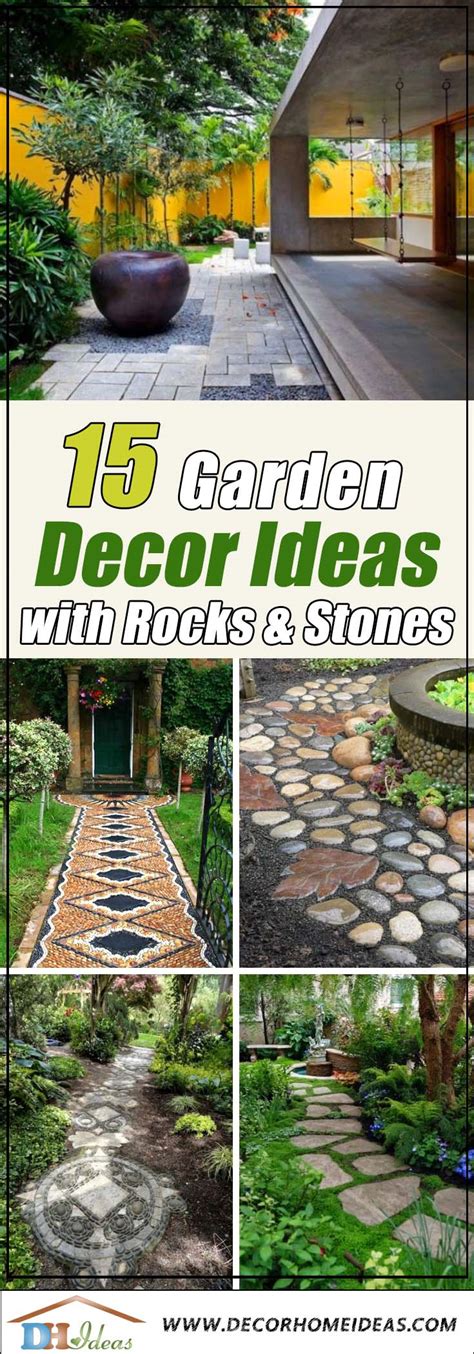 This decoration idea is a great one to consider if you have a few bare walls or fence line in your outdoor space. 15 Garden Decorating Ideas With Rocks And Stones | Decor ...