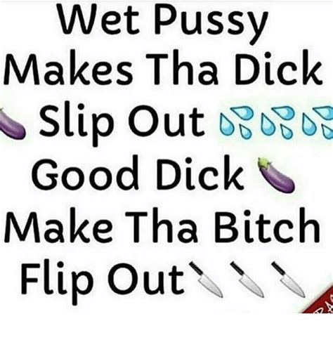 Wet Pussy Makes Tha Dick Slip Out Good Dick Make Tha Bitch Flip Out Meme On Meme
