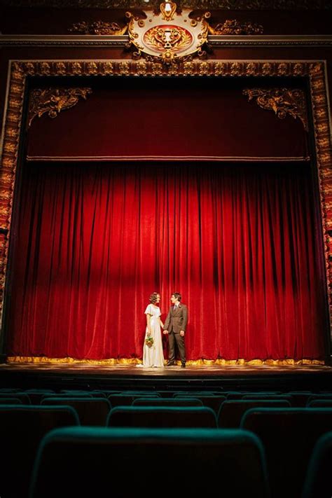 old school glamour for a vintage theatre wedding they got married in a theatre like how f