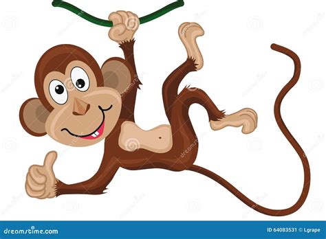Thumbs Up Monkey Chimp Sign Vector Illustration