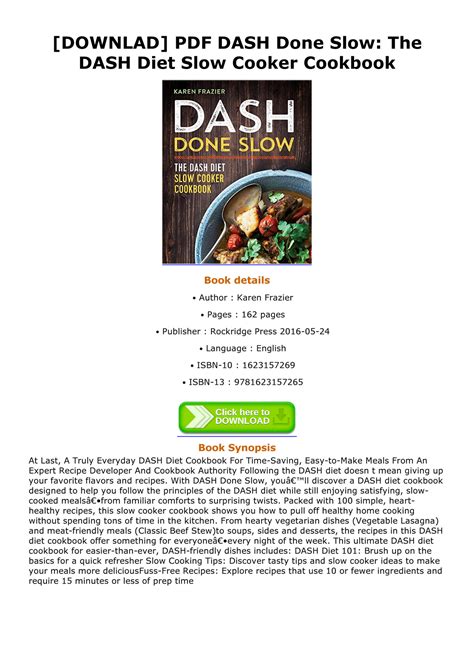 Jeremy Downlad Pdf Dash Done Slow The Dash Diet Slow Cooker Cookbook