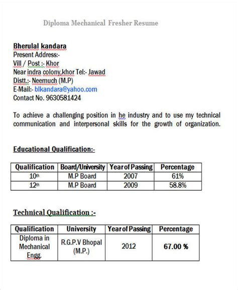 Resume', activities resume', student summary, and background highlights. 12th Pass Student Student Resume Format For Fresher ...