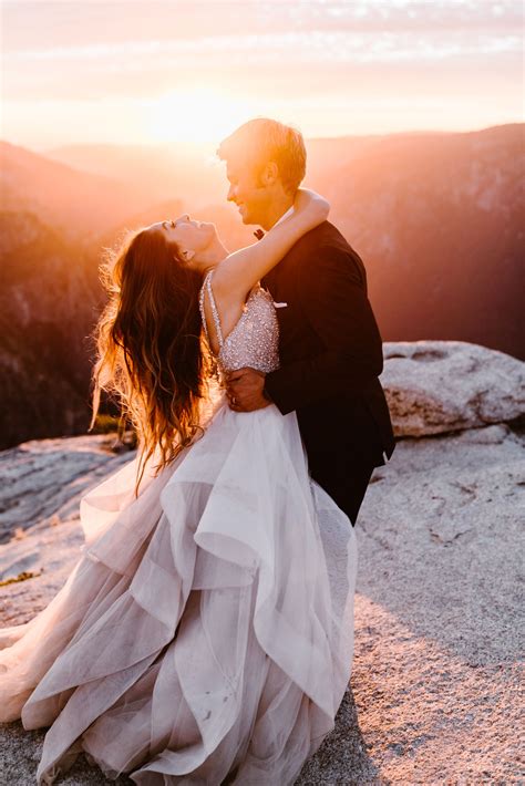 Yosemite National Park Intimate Wedding At Glacier Point Hike To Taft Point Adventure