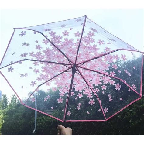 3 Folding Romantic Women Kids Umbrella Rain Girls Waterproof