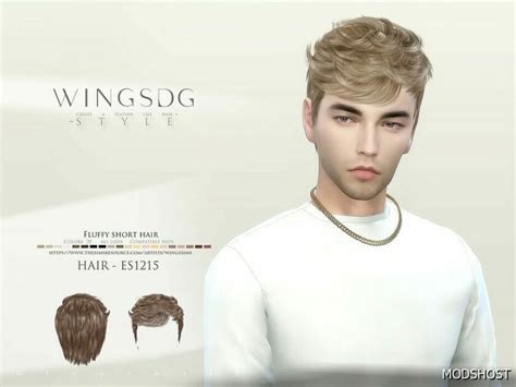 Wings Es1215 Fluffy Short Hair Sims 4 Mod Modshost