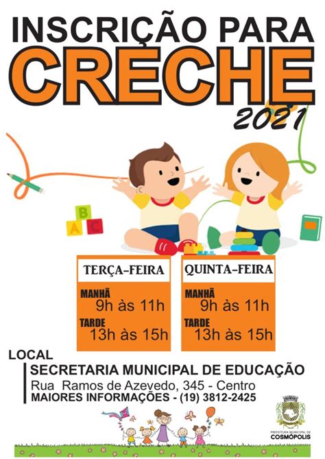 Inscrição Para Creche 2021 Educação Cosmópolis