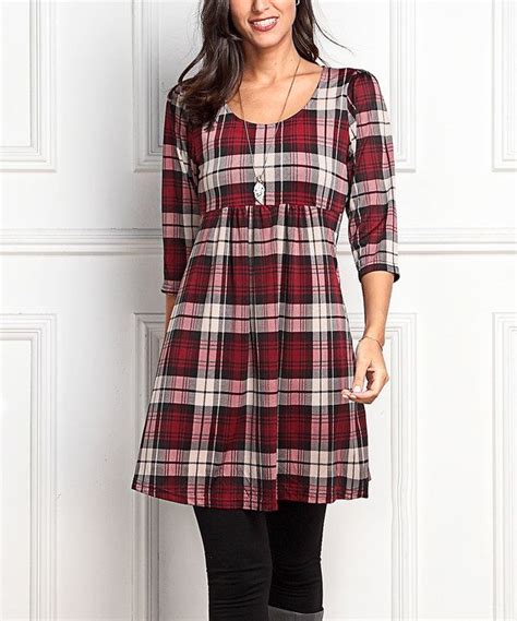 Look At This Red Plaid Empire Waist Tunic Dress On Zulily Today