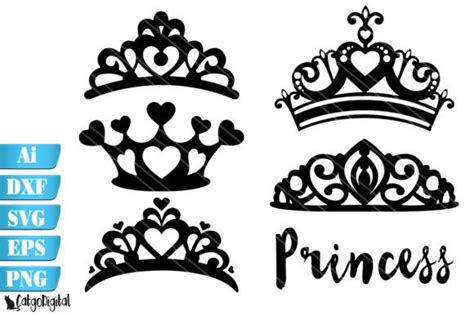 Princess Crowns Silhouette Crowns Graphic By Catgodigital Creative