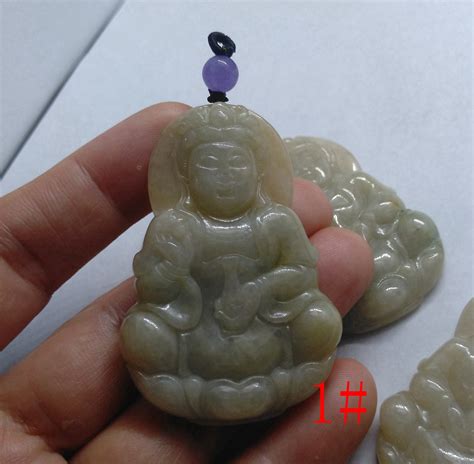 Guanyin Bodhisattva Jadeite Pendant Carved Grade A Natural Etsy