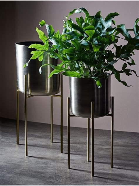 Design Project By John Lewis No160 Indoor Planter Metallic Large At