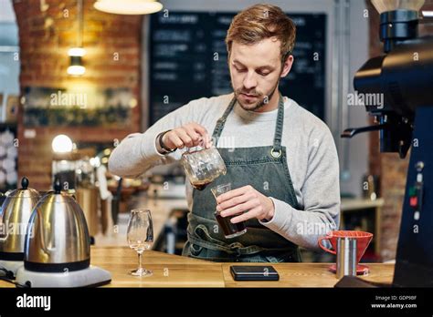 Barista Making Man's Hands With Cup Of Latte Stock Image Colourbox