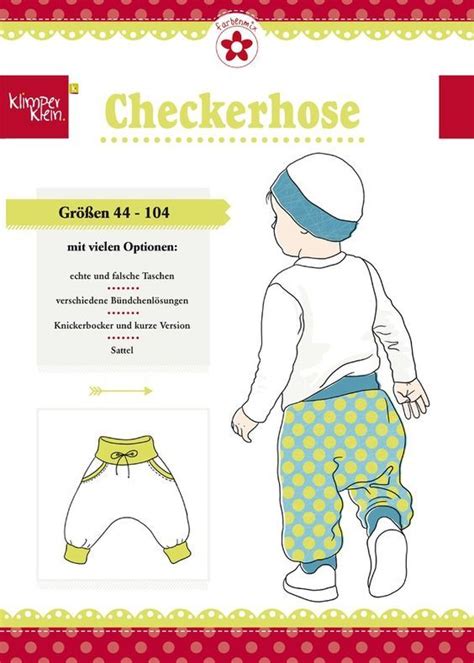 Hier könnt ihr den schnittbogen als pdf herunterladen. Checkerhose, Klimperklein, Papierschnittmuster ...