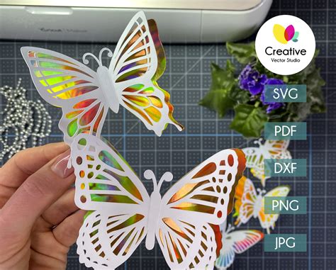 3D Butterfly cutting template, Butterfly SVG, 3D Butterfly svg, Printable Butterfly, Butterfly ...