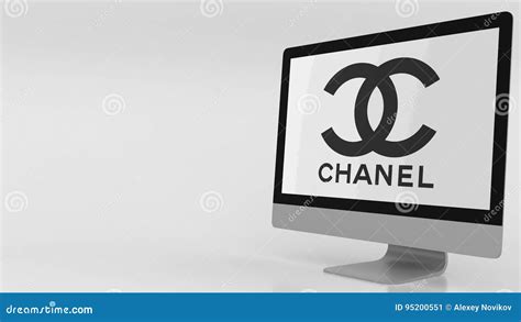Modern Computer Screen With Chanel Logo Editorial 3d Rendering