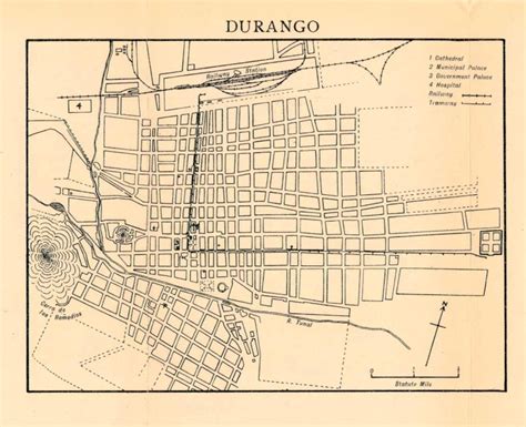 Mapas De México Año De 1919 Durango