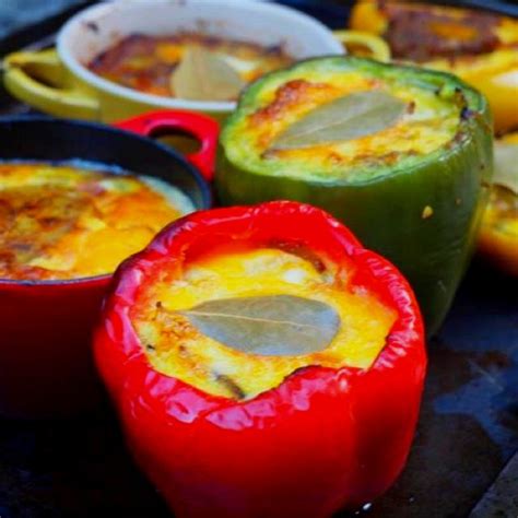 Stuffed peppers is a dish common in many cuisines. My friend Gavin's award winning bobotie stuffed peppers... Dinner of the week for Le Creuset ...